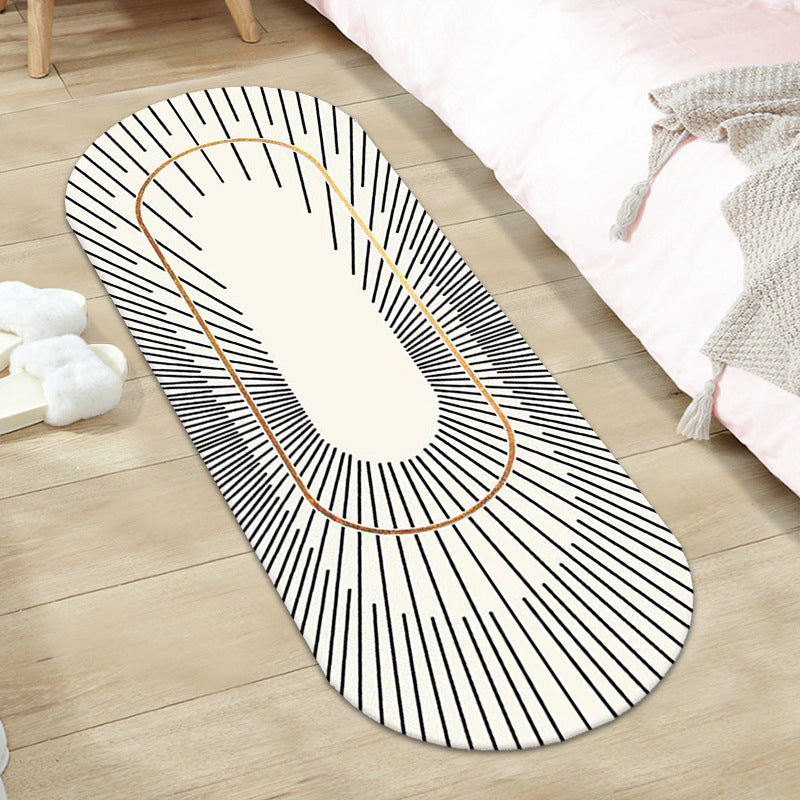 Light Green Color Block Rug Polyester Casual Rug Non-Slip Backing Rug for Living Room