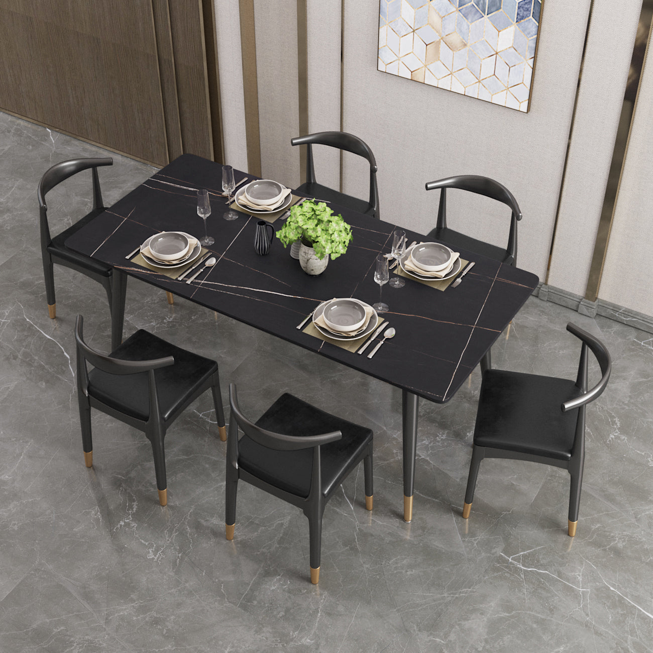 Modern 1/2/5/7 Pieces Dining Furniture Sintered Stone Dining Furniture Set /Separate Items