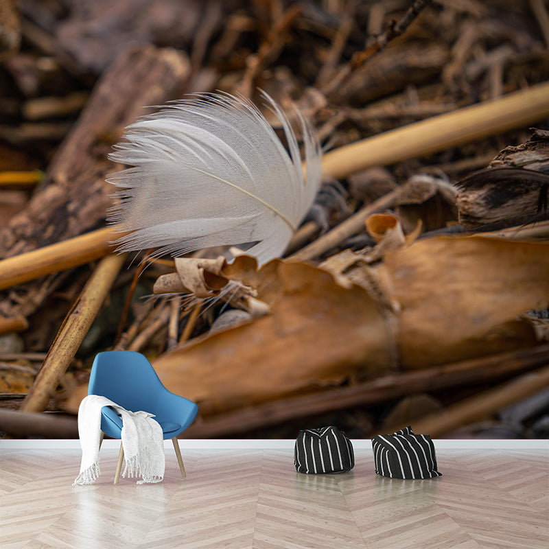 Contemporary Feather Decorative Murals Dining Room Wall Murals Wallpaper