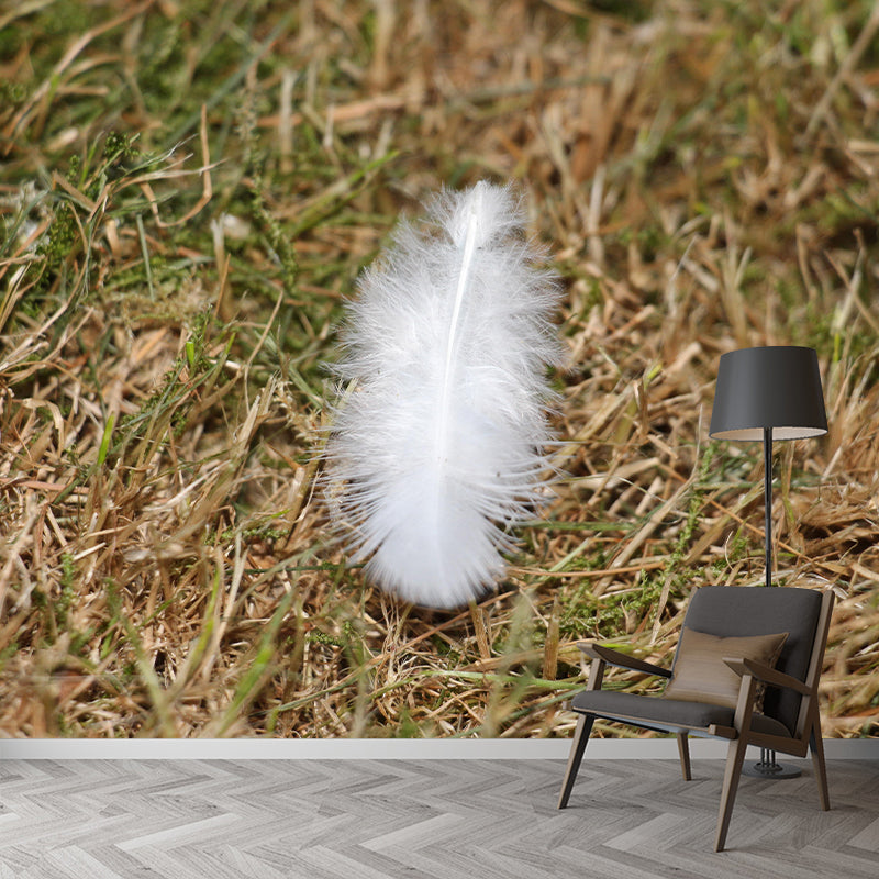 Customized Photography Feather Mural Eco-friendly Decorative Wallpaper for Room