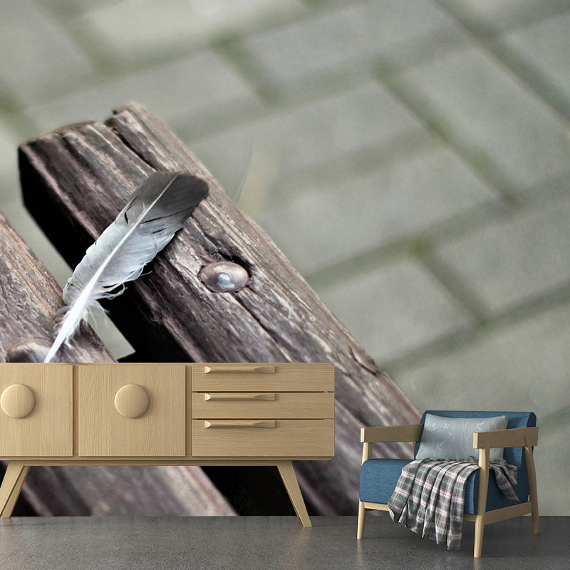 Horizontal Photography Bird Feather Mural Eco-friendly Decorative Wallpaper for Home