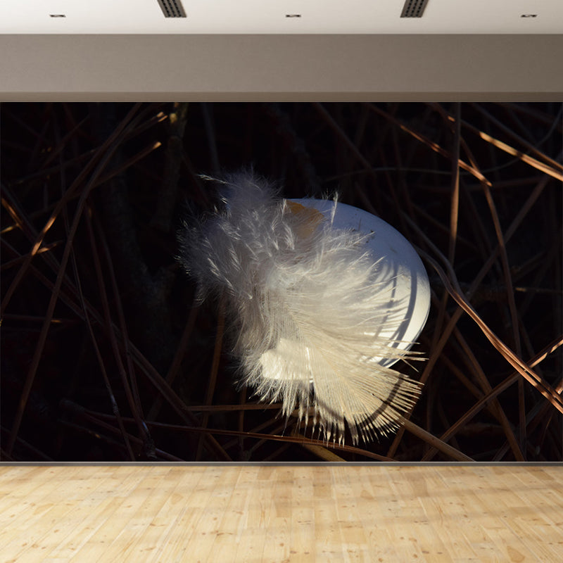 Bedroom Bird Feather Mural Eco-friendly Decorative Wallpaper