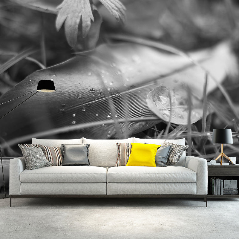 Bedroom Bird Feather Mural Eco-friendly Decorative Wallpaper