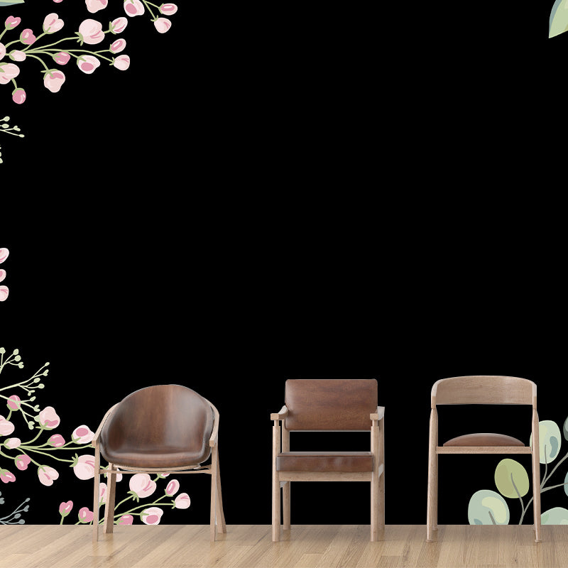 Stain Resistant Tropical Plants Murals Eco-friendly Wallpaper