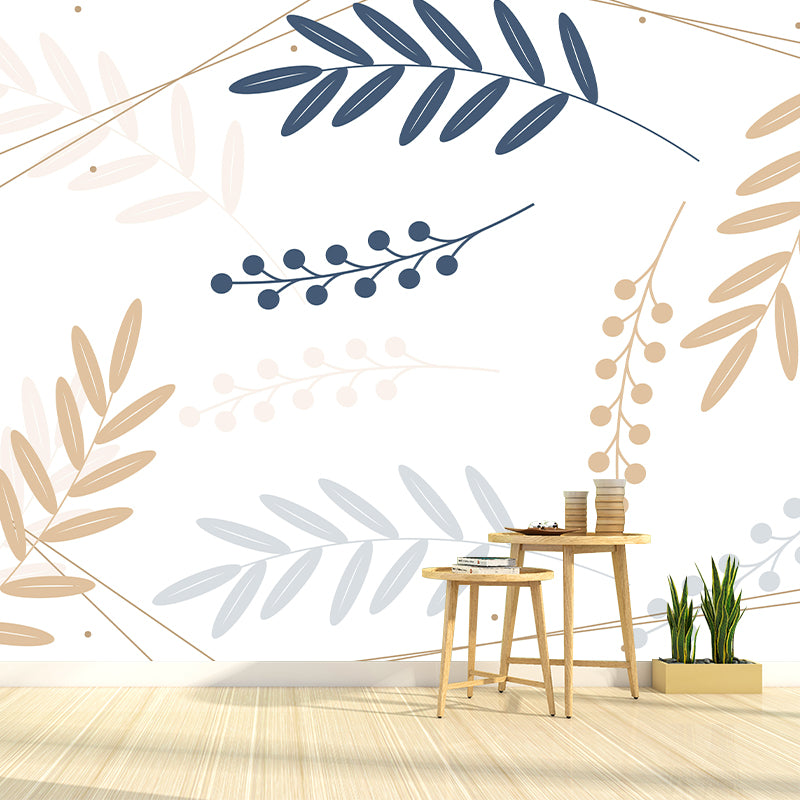 Stain Resistant Tropical Plants Murals Eco-friendly Wallpaper