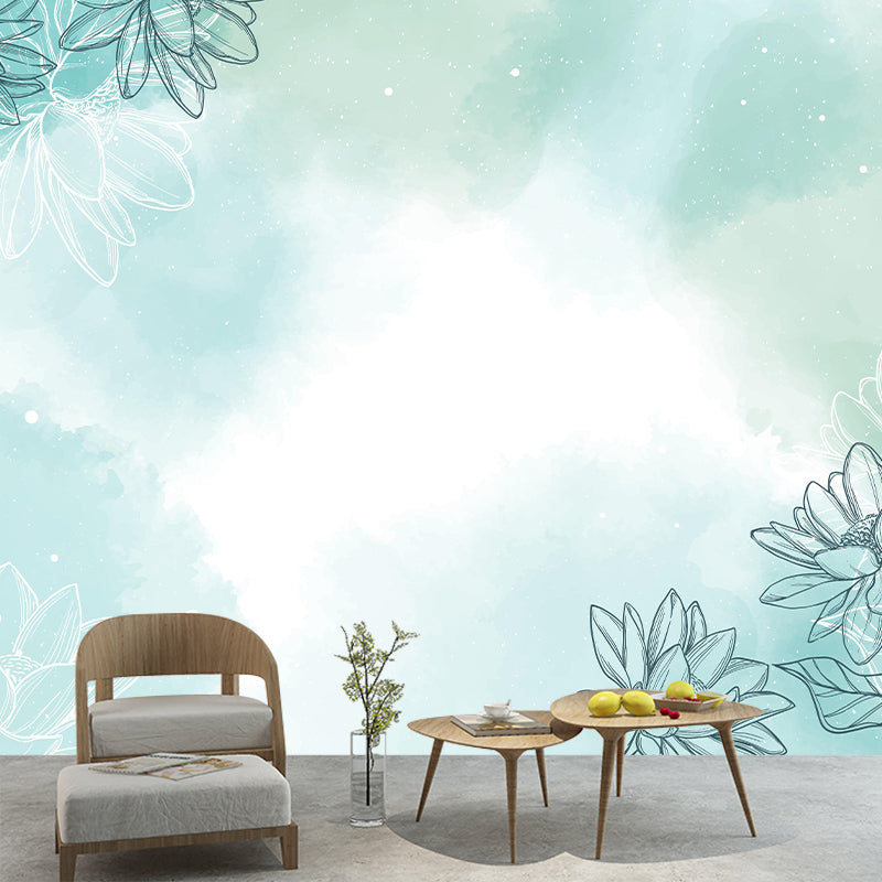 Customized Illustration Tropical Plant Mural Eco-friendly Wallpaper Wall Decor