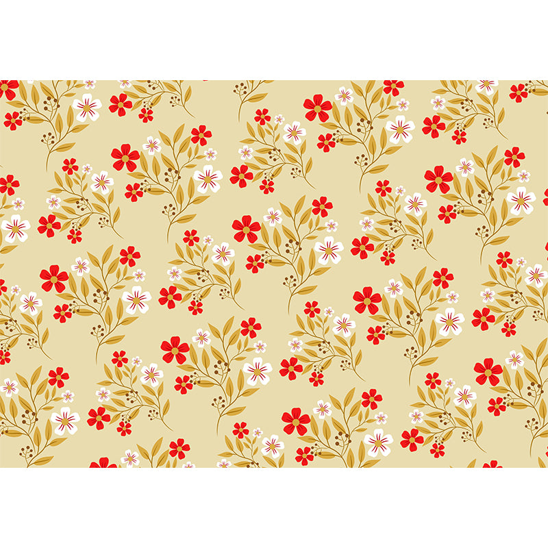 Mildew Resistant Tropical Plant Mural Eco-friendly Decorative Wallpaper for Home