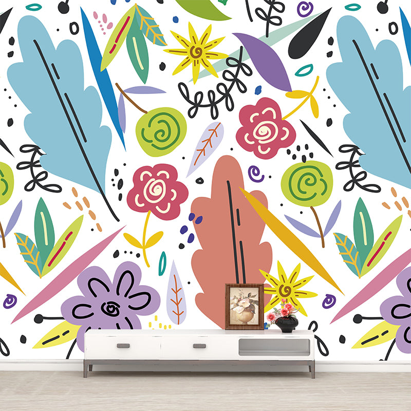 Mildew Resistant Tropical Plant Mural Eco-friendly Decorative Wallpaper for Home