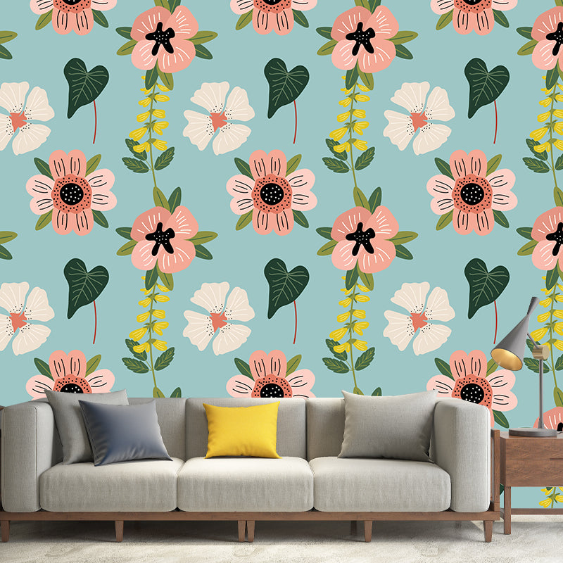Horizontal Illustration Tropical Plant Mural Eco-friendly Decorative Wallpaper