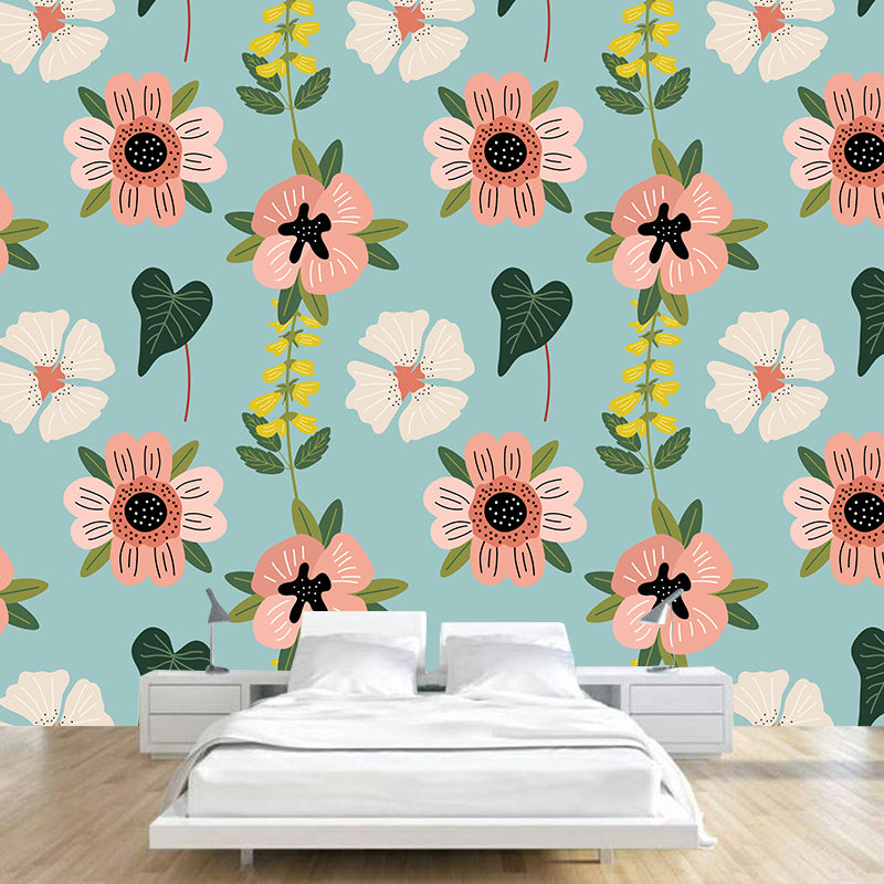 Horizontal Illustration Tropical Plant Mural Eco-friendly Decorative Wallpaper