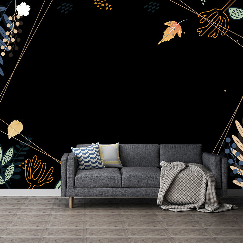 Tropical Plant Mural Eco-friendly Horizontal Illustration Decorative Wallpaper Home Decor