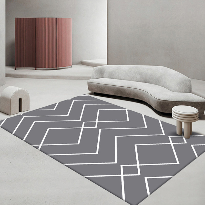 Geometric Polyester Rug Indoor Rug Washable Pet Friendly Carpet for Home Decor