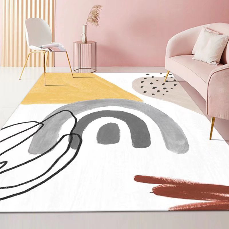 Beige moderner Teppich Polyester Arc Innenteppich nicht rutschfestem Teppich für Wohnkultur