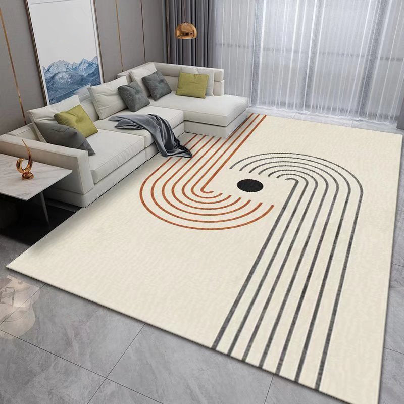 Beige moderner Teppich Polyester Arc Innenteppich nicht rutschfestem Teppich für Wohnkultur