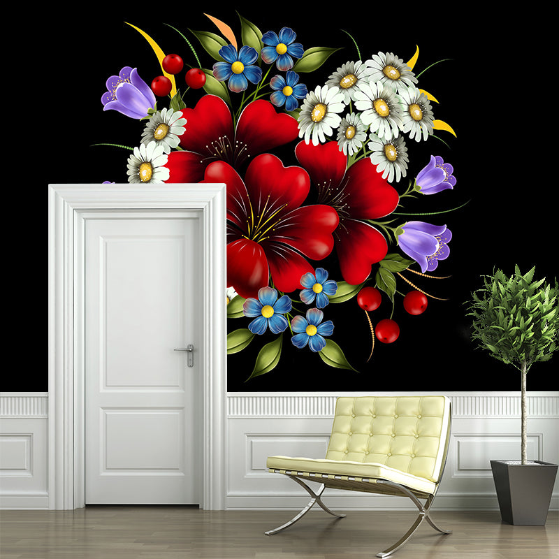 Horizontal Illustration Tropical Plant Mural Eco-friendly Wallpaper Home Decor