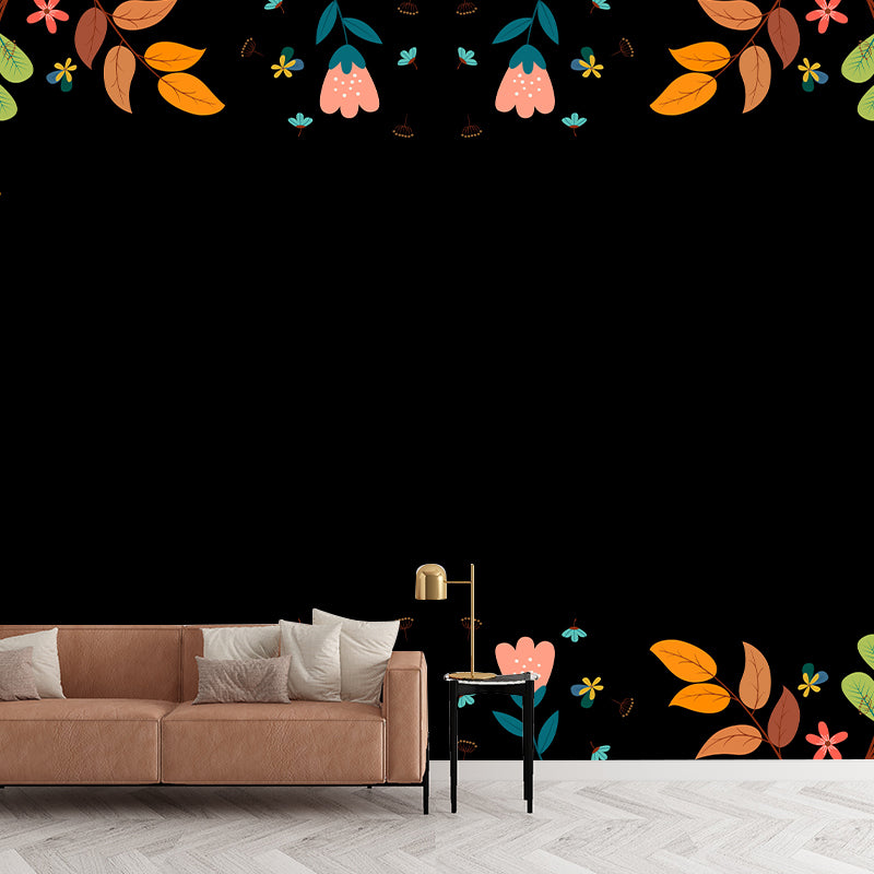 Horizontal Illustration Tropical Plant Mural Eco-friendly Wallpaper Home Decor