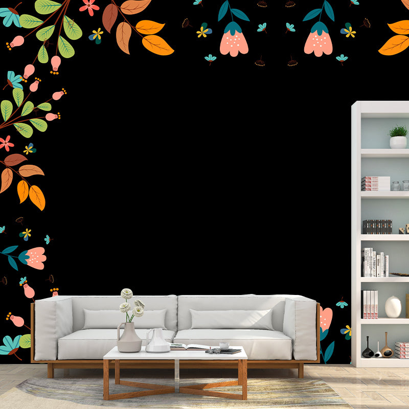 Horizontal Illustration Tropical Plant Mural Eco-friendly Wallpaper Home Decor