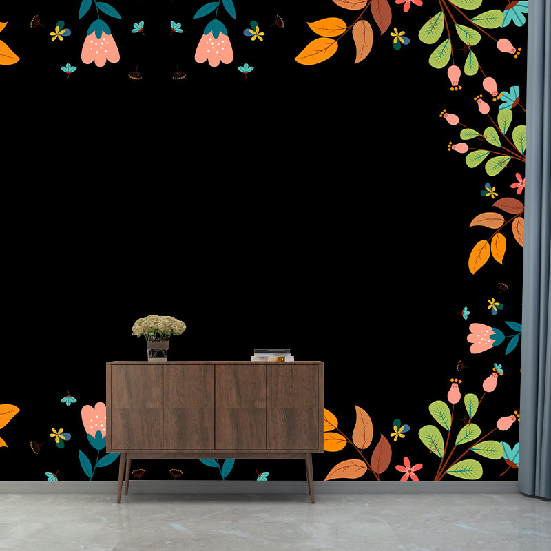 Horizontal Illustration Tropical Plant Mural Eco-friendly Wallpaper Home Decor