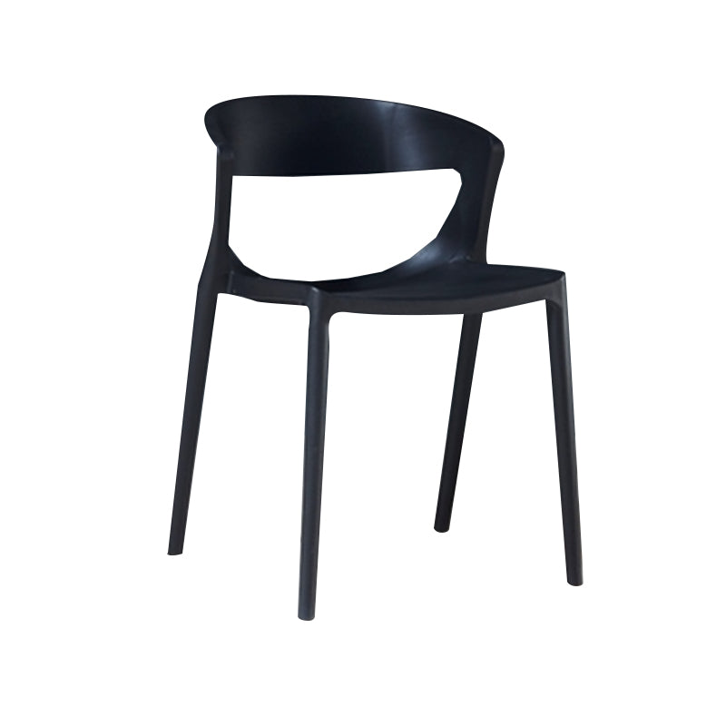 Silla de comedor de plástico de estilo contemporáneo, sillas laterales sin brazos para cocina