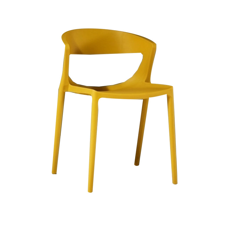 Silla de comedor de plástico de estilo contemporáneo, sillas laterales sin brazos para cocina