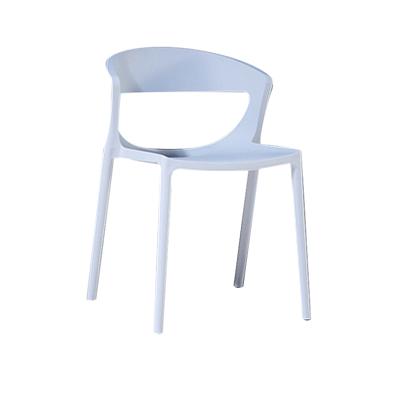 Silla de comedor de plástico de estilo contemporáneo, sillas laterales sin brazos para cocina