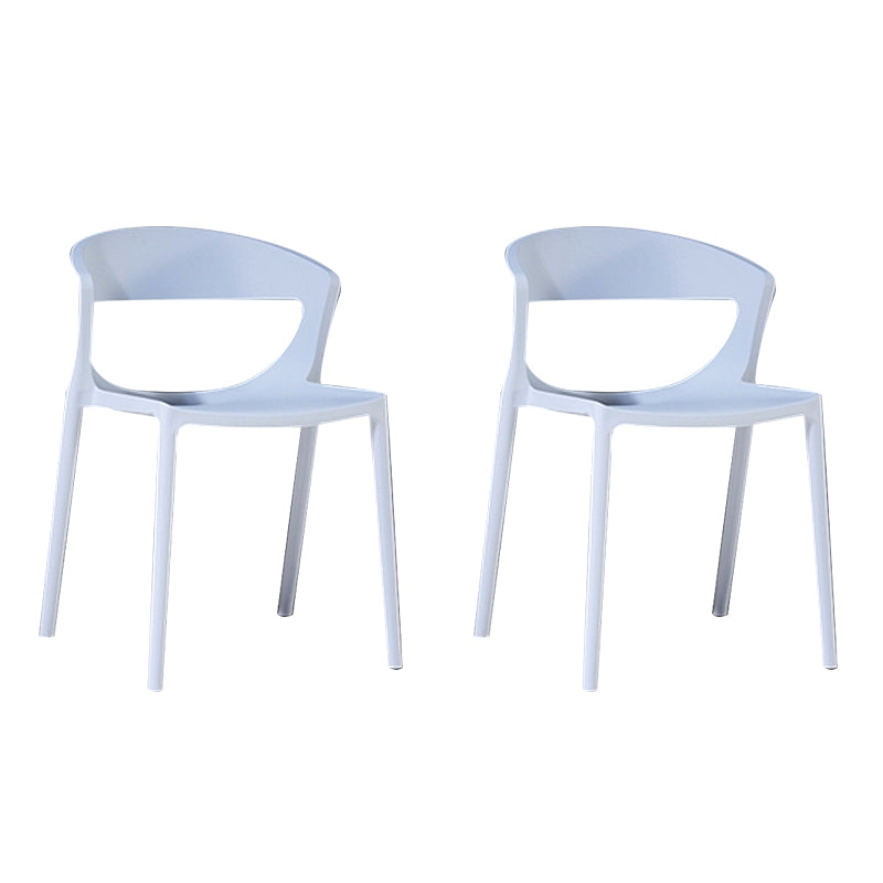 Silla de comedor de plástico de estilo contemporáneo, sillas laterales sin brazos para cocina