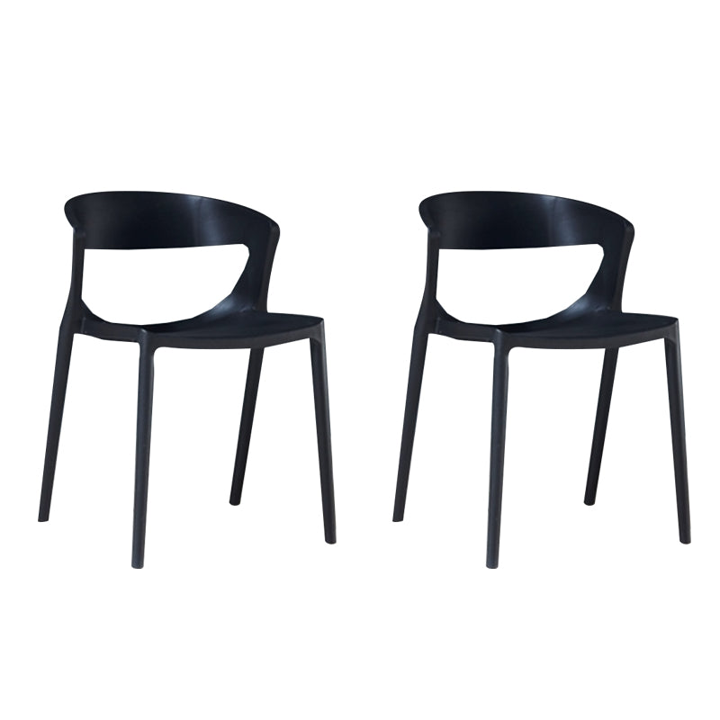 Silla de comedor de plástico de estilo contemporáneo, sillas laterales sin brazos para cocina