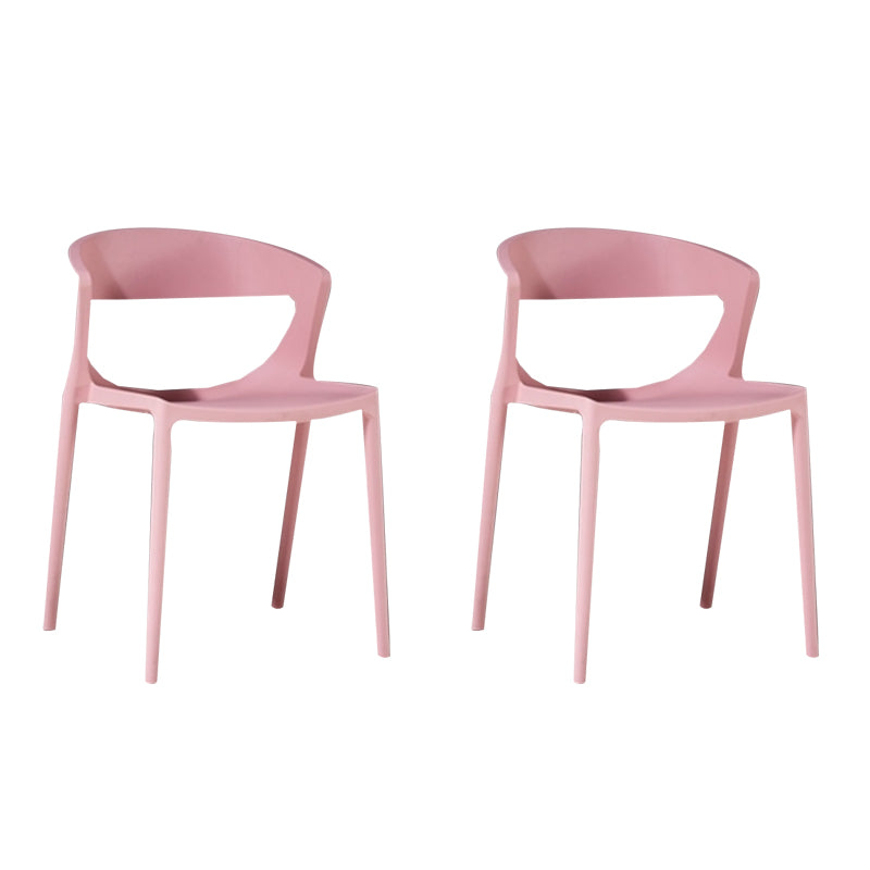 Silla de comedor de plástico de estilo contemporáneo, sillas laterales sin brazos para cocina