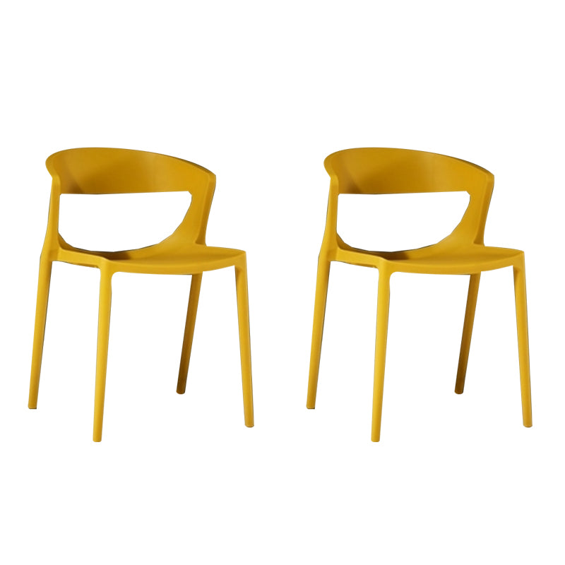 Silla de comedor de plástico de estilo contemporáneo, sillas laterales sin brazos para cocina