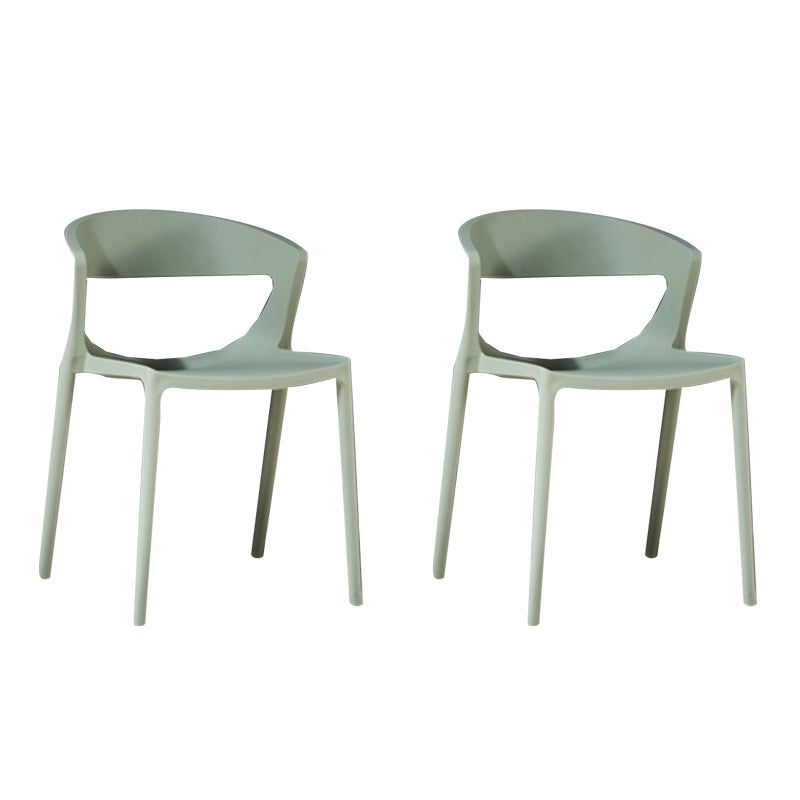 Silla de comedor de plástico de estilo contemporáneo, sillas laterales sin brazos para cocina