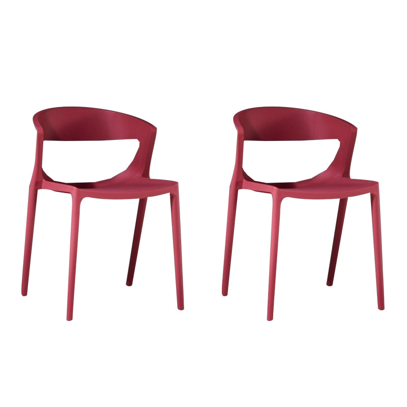 Silla de comedor de plástico de estilo contemporáneo, sillas laterales sin brazos para cocina