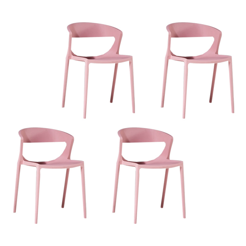 Silla de comedor de plástico de estilo contemporáneo, sillas laterales sin brazos para cocina