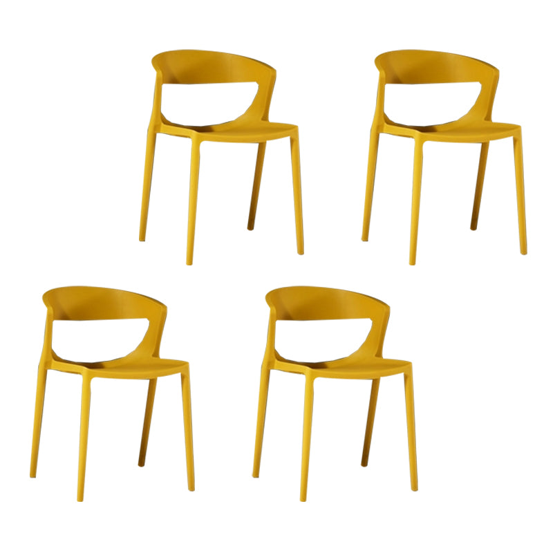 Silla de comedor de plástico de estilo contemporáneo, sillas laterales sin brazos para cocina