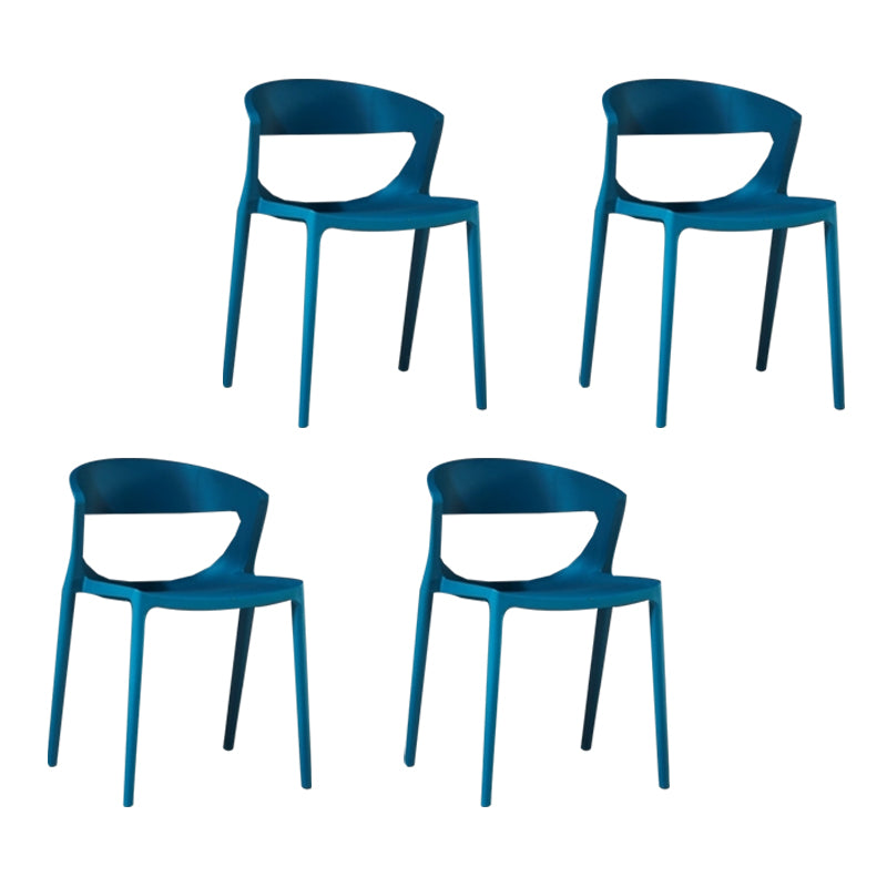 Silla de comedor de plástico de estilo contemporáneo, sillas laterales sin brazos para cocina