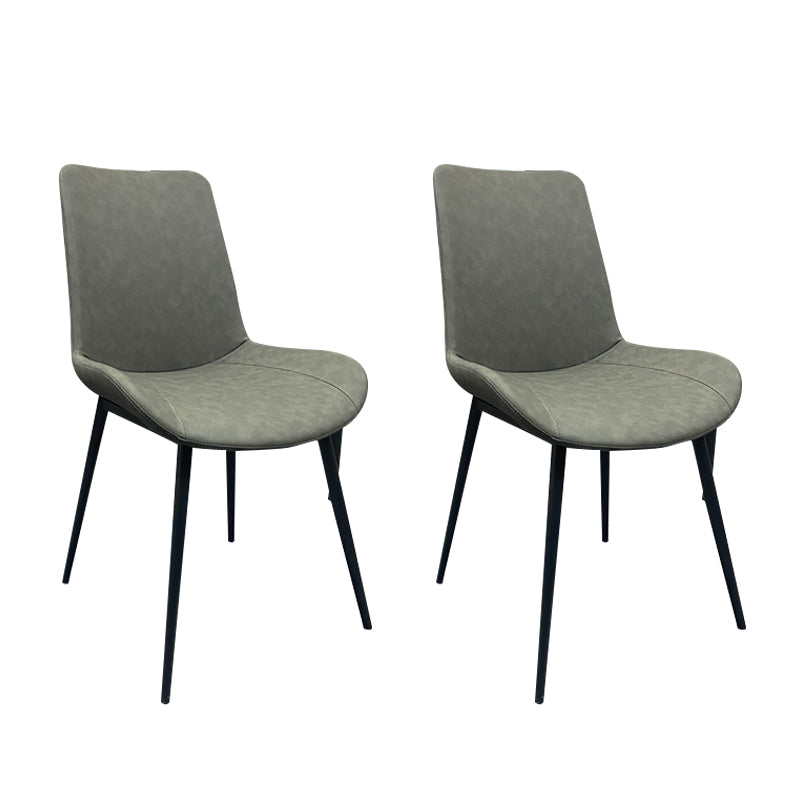 Restaurante contemporáneo Silla lateral con respaldo sólido Silla de comedor de cuero