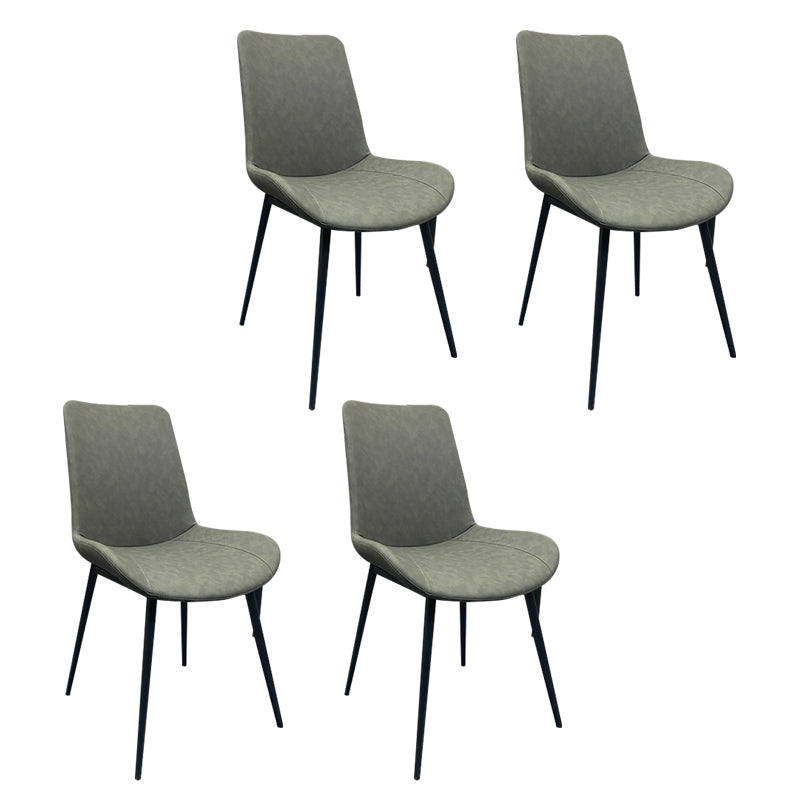 Restaurante contemporáneo Silla lateral con respaldo sólido Silla de comedor de cuero