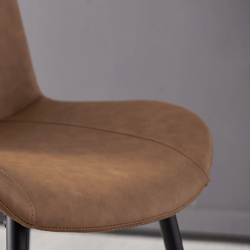 Restaurante contemporáneo Silla lateral con respaldo sólido Silla de comedor de cuero