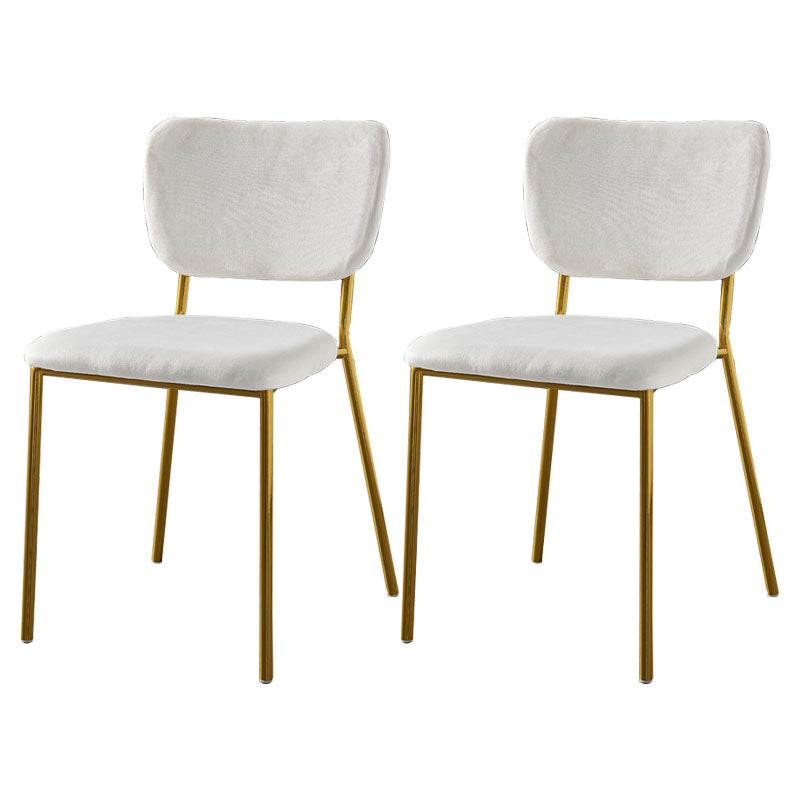 Sillas de comedor de estilo nórdico, sillas apilables sin brazos con respaldo abierto y patas de metal