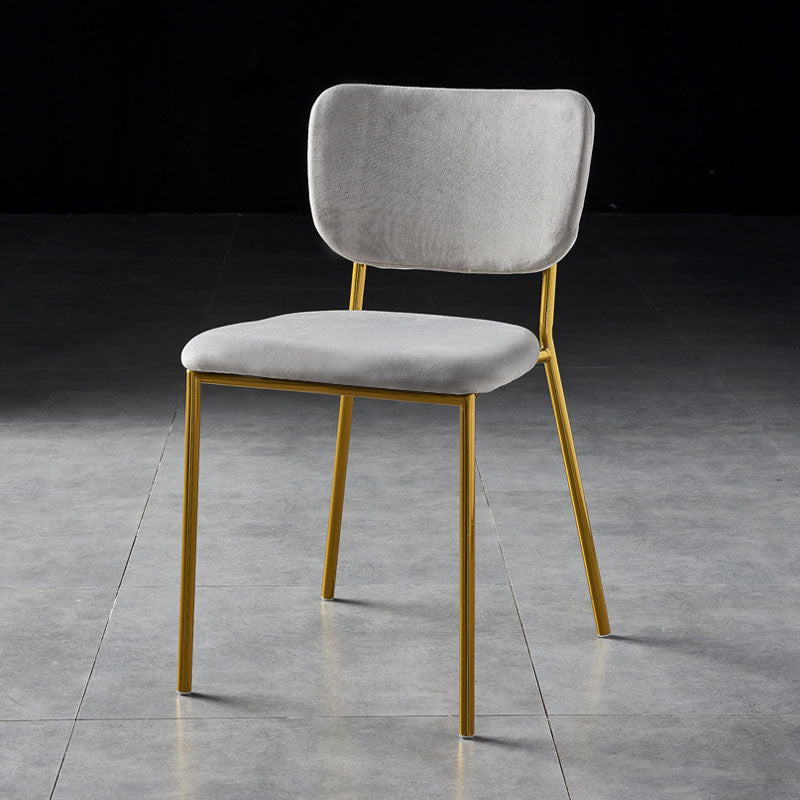 Sillas de comedor de estilo nórdico, sillas apilables sin brazos con respaldo abierto y patas de metal