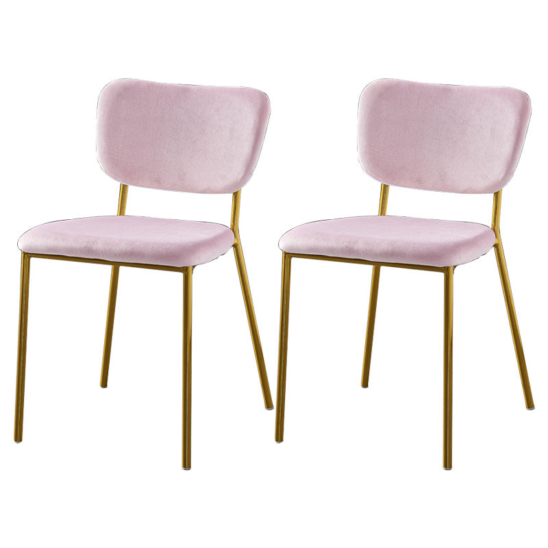Sillas de comedor de estilo nórdico, sillas apilables sin brazos con respaldo abierto y patas de metal