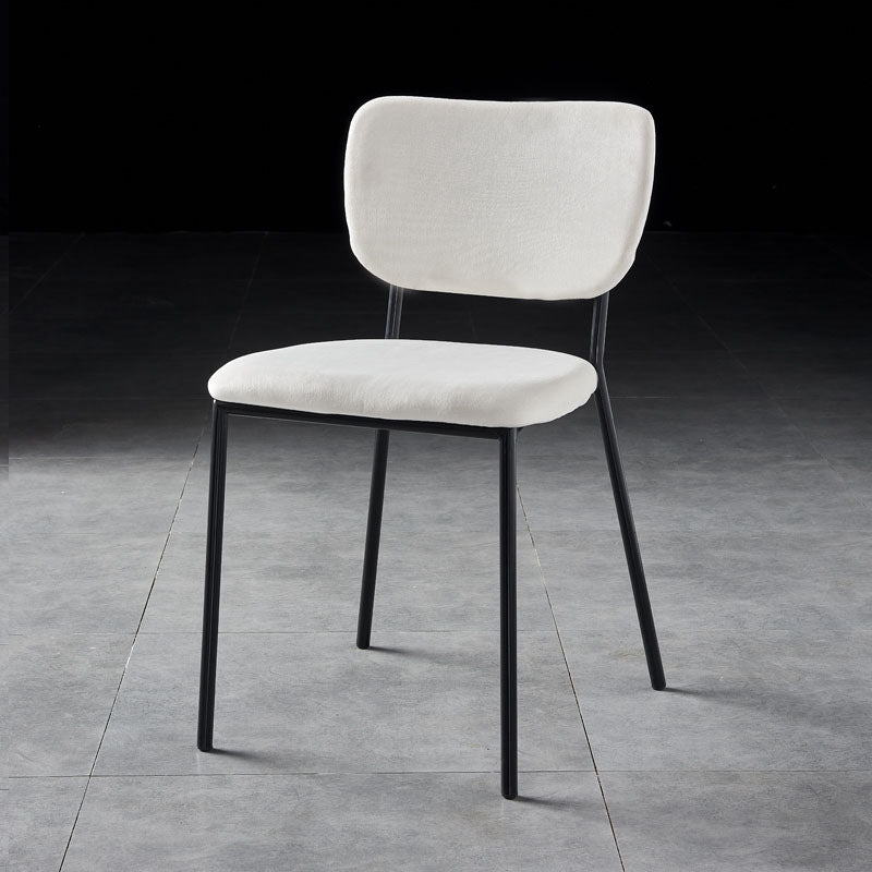 Sillas de comedor de estilo nórdico, sillas apilables sin brazos con respaldo abierto y patas de metal