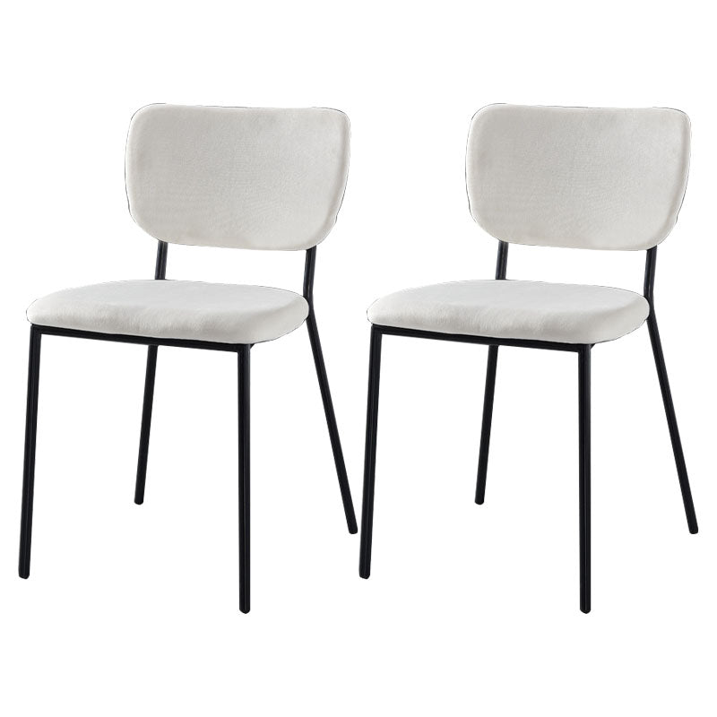 Sillas de comedor de estilo nórdico, sillas apilables sin brazos con respaldo abierto y patas de metal
