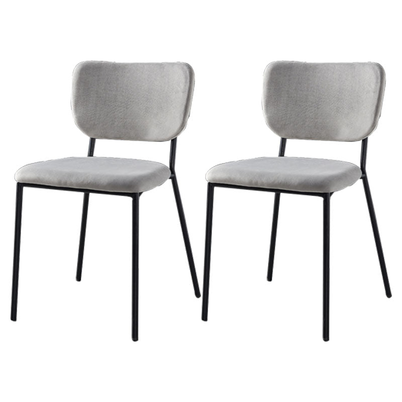 Sillas de comedor de estilo nórdico, sillas apilables sin brazos con respaldo abierto y patas de metal