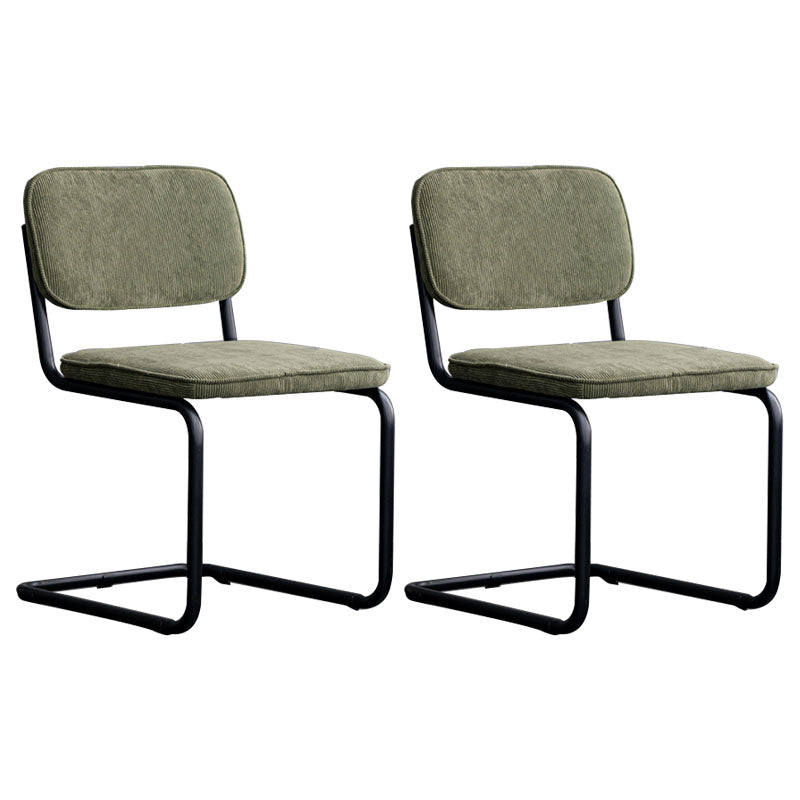 Sillas de comedor estilo moderno Sillas sin brazos con respaldo abierto y patas de metal