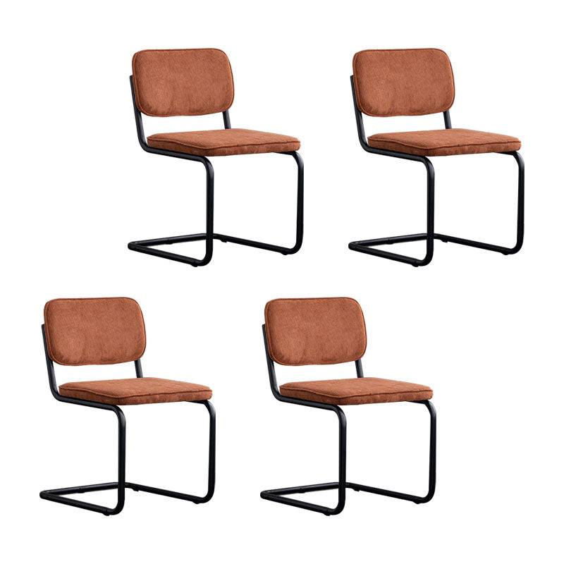 Sillas de comedor estilo moderno Sillas sin brazos con respaldo abierto y patas de metal