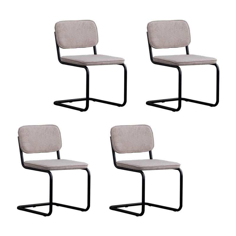 Sillas de comedor estilo moderno Sillas sin brazos con respaldo abierto y patas de metal