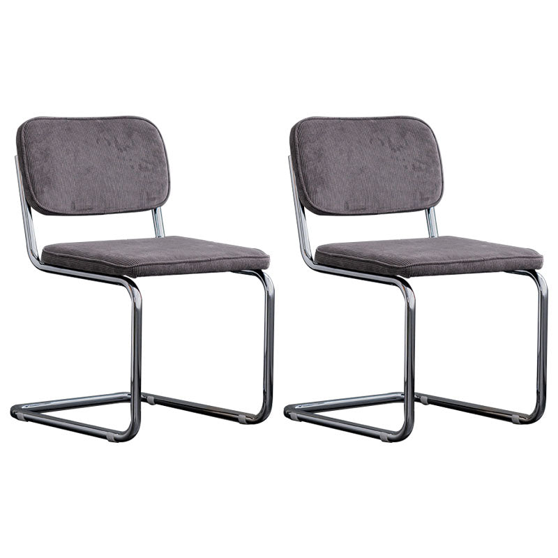 Sillas de comedor estilo moderno Sillas sin brazos con respaldo abierto y patas de metal