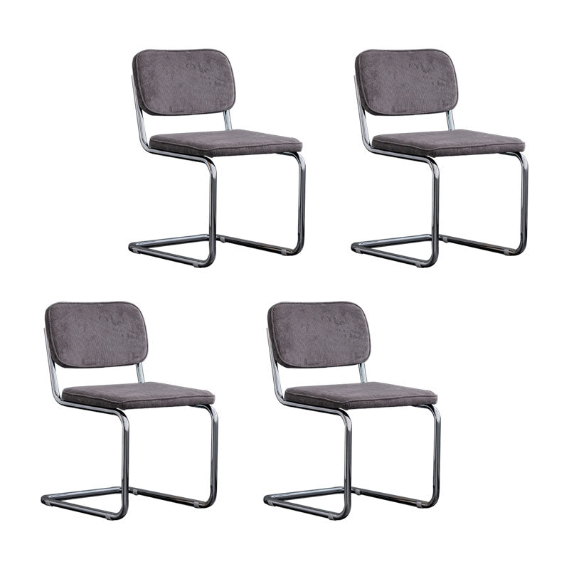 Sillas de comedor estilo moderno Sillas sin brazos con respaldo abierto y patas de metal
