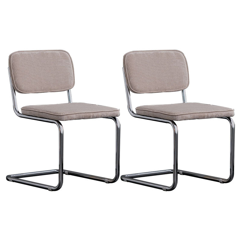 Sillas de comedor estilo moderno Sillas sin brazos con respaldo abierto y patas de metal