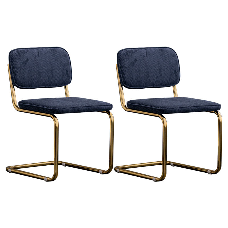 Sillas de comedor estilo moderno Sillas sin brazos con respaldo abierto y patas de metal